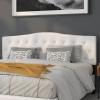 Flash Furniture Cambridge Tufted Upholstered Full Size Headboard in Dark Gray Fabric(White)