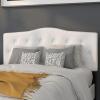 Flash Furniture Cambridge Tufted Upholstered Headboard for Full Size Bed, Contemporary Fabric Tufted Headboard with Adjustable Height, White