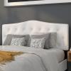 Flash Furniture Cambridge Tufted Upholstered Headboard for Queen Size Bed, Contemporary Fabric Tufted Headboard with Adjustable Height, White