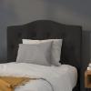 Flash Furniture Cambridge Tufted Upholstered Twin Size Headboard in White Fabric(Black)