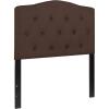 Flash Furniture Cambridge Tufted Upholstered Twin Size Headboard in White Fabric(Dark Brown)
