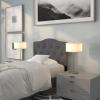 Flash Furniture Cambridge Tufted Upholstered Twin Size Headboard in White Fabric(Dark Gray)