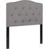 Flash Furniture Cambridge Tufted Upholstered Twin Size Headboard in White Fabric(Light Gray)