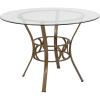 Flash Furniture Carlisle 42” Round Glass Dining Table with Black Metal Frame(Clear/Matte Gold)