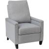 Flash Furniture Carson Transitional Style Push Back Recliner Chair – Gray Fabric Upholstery – Accent Nail Trim – Pillow Back Recliner(Light Gray)
