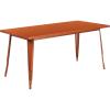 Flash Furniture Charis Commercial Grade 31.5″ x 63″ Rectangular Silver Metal Indoor-Outdoor Table(Copper)
