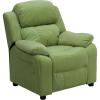 Flash Furniture Charlie Microfiber Kids Recliner with Flip-Up Storage Arms and Safety Recline, Contemporary Reclining Chair for Kids, Supports up to 90 lbs., Purple(Avocado Microfiber)