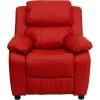 Flash Furniture Charlie Microfiber Kids Recliner with Flip-Up Storage Arms and Safety Recline, Contemporary Reclining Chair for Kids, Supports up to 90 lbs., Purple(Red Vinyl)