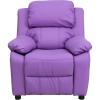 Flash Furniture Charlie Microfiber Kids Recliner with Flip-Up Storage Arms and Safety Recline, Contemporary Reclining Chair for Kids, Supports up to 90 lbs., Purple(Lavender Vinyl)