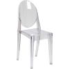Flash Furniture Cheryl Indoor/Outdoor Ghost Accent and Dining Chair with Contoured Seat, Stackable Transparent Restaurant Chair, Transparent Crystal(1)