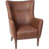 Flash Furniture Connor Traditional Wingback Accent Chair, Commercial Grade Faux Leather Upholstery and Wooden Frame and Legs, Dark Brown(Dark Brown)