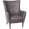 Flash Furniture Connor Traditional Wingback Accent Chair, Commercial Grade Faux Leather Upholstery and Wooden Frame and Legs, Dark Brown(Dark Gray)