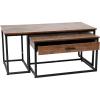 Flash Furniture Emerson 2 Piece Nesting Coffee Table Set – Engineered Wood Top in Walnut Finish – Black Sled Base Steel Frames – Storage Drawer
