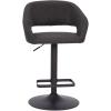Flash Furniture Erik Contemporary Adjustable Height Barstool with Footrest and Rounded Mid-Back, Upholstered Bar or Counter Height Stool, Gray/Chrome(Charcoal Fabric/Black Frame)