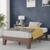 Flash Furniture Evelyn Wooden Platform Bed – Natural Pine Finish – Queen – Wooden Slat Support – No Box Spring Required – Easy Assembly(Walnut)