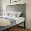 Flash Furniture Fiona King Size Wooden Headboard Only, Herringbone Patterned Adjustable Headboard in Light Brown(Gray Wash)