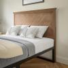 Flash Furniture Fiona King Size Wooden Headboard Only, Herringbone Patterned Adjustable Headboard in Light Brown(Light Brown)