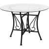 Flash Furniture Glass Dining Table, 48 in, Clear/Black(Clear Top/Black Frame)