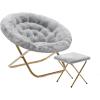 Gray Fabric/Soft Gold Frame