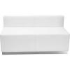 Flash Furniture HERCULES Alon Series Black LeatherSoft Chair with Brushed Stainless Steel Base(Melrose White)