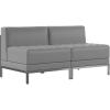 Flash Furniture HERCULES Imagination Series 2 Piece Gray LeatherSoft Waiting Room Lounge Set – Reception Bench(2-Piece Set)