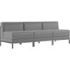 Flash Furniture HERCULES Imagination Series 2 Piece Gray LeatherSoft Waiting Room Lounge Set – Reception Bench(3-Piece Set)
