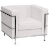 Flash Furniture HERCULES Regal Series Contemporary White LeatherSoft Chair with Encasing Frame
