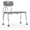 Flash Furniture HERCULES Series 300 Lb. Capacity Adjustable Gray Bath & Shower Transfer Bench with Back and Side Arm(Grey)