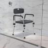 Flash Furniture HERCULES Series 300 Lb. Capacity Adjustable White Bath & Shower Chair with Quick Release Back & Arms(Grey)