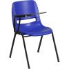 Flash Furniture HERCULES Series 661 lb. Capacity Black Ergonomic Shell Stack Chair with Black Frame and 16” Seat Height(Blue)