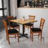 Black Vinyl Seat/Cherry Wood Frame