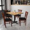 Black Vinyl Seat/Mahogany Wood Frame