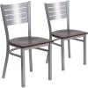 Walnut Wood Seat/Silver Frame