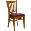 Burgundy Vinyl Seat/Cherry Wood Frame