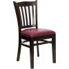 Burgundy Vinyl Seat/Walnut Wood Frame