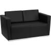 Flash Furniture HERCULES Trinity Series Contemporary Black LeatherSoft Loveseat with Stainless Steel Base(Contemporary)