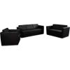 Flash Furniture HERCULES Trinity Series Contemporary Black LeatherSoft Loveseat with Stainless Steel Base(Set)