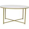 White Marble Top/Brushed Gold Frame