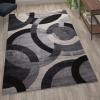 Flash Furniture Harken Collection 6′ x 9′ Geometric Area Rug – Black and Gray Olefin Facing – Jute Backing – Living Room or Bedroom