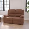 Flash Furniture Harmony Series Black LeatherSoft Loveseat with Two Built-In Recliners(Chocolate Brown Microfiber)