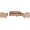 Flash Furniture Hercules Artemis 3 Piece Commercial Seating Set for Reception and Lobby Use, Solid Wood Legs, 8 Outlets, 4 USB, and 4 USB-C Ports, Cognac LeatherSoft(Cognac)