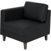 Flash Furniture Hercules Artemis Commercial Modular Left Arm Chair for Reception Areas with Solid Wood Legs, 2 Outlets, 1 USB, and 1 USB-C Ports, Cognac LeatherSoft(Black)