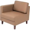 Flash Furniture Hercules Artemis Commercial Modular Left Arm Chair for Reception Areas with Solid Wood Legs, 2 Outlets, 1 USB, and 1 USB-C Ports, Cognac LeatherSoft(Cognac)