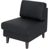 Flash Furniture Hercules Artemis Commercial Modular Middle Chair for Reception and Lobby Areas with Solid Wood Legs, Black LeatherSoft(Black)