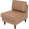 Flash Furniture Hercules Artemis Commercial Modular Middle Chair for Reception and Lobby Areas with Solid Wood Legs, Black LeatherSoft(Cognac)