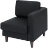 Flash Furniture Hercules Artemis Commercial Modular Right Arm Chair for Reception Areas with Solid Wood Legs, 2 Outlets, 1 USB, and 1 USB-C Ports, Black LeatherSoft(Black)