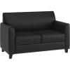 Flash Furniture Hercules Diplomat Series LeatherSoft Upholstered Loveseat, Modern Small Sofa for Living Room or Office, Black(Black)