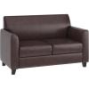 Flash Furniture Hercules Diplomat Series LeatherSoft Upholstered Loveseat, Modern Small Sofa for Living Room or Office, Black(Brown)