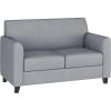 Flash Furniture Hercules Diplomat Series LeatherSoft Upholstered Loveseat, Modern Small Sofa for Living Room or Office, Black(Grey)