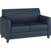 Flash Furniture Hercules Diplomat Series LeatherSoft Upholstered Loveseat, Modern Small Sofa for Living Room or Office, Black(Navy)
